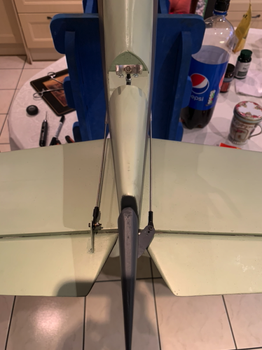 Steerable tailwheel and tail feathers linked up